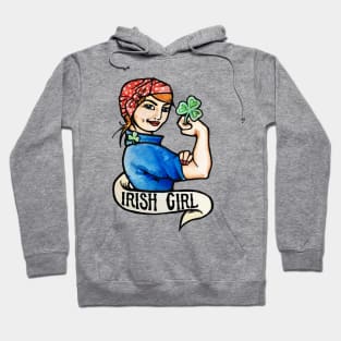 Irish Girl Redhead Rosie the Riveter Hoodie